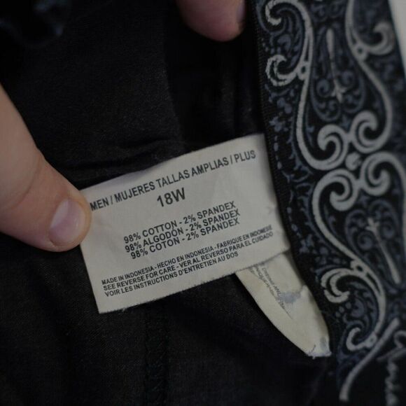 Gloria Vanderbilt Black Elastic Waist Chino High Rise Pants 18W 42/30 - Picture 7 of 8